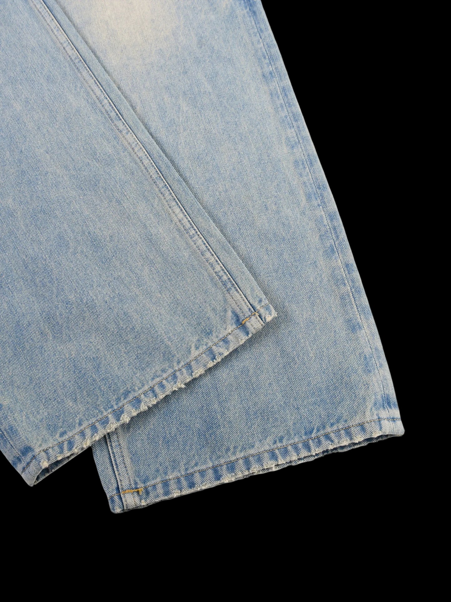 WORLD PEACE Sun Faded Raw Hem Jeans